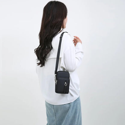 Waterproof Mobile Phone Bag Women's Mini Oxford Crossbody Bag Daily Multi-layer Zipper Purse Casual Outdoor Travel Nylon Bag