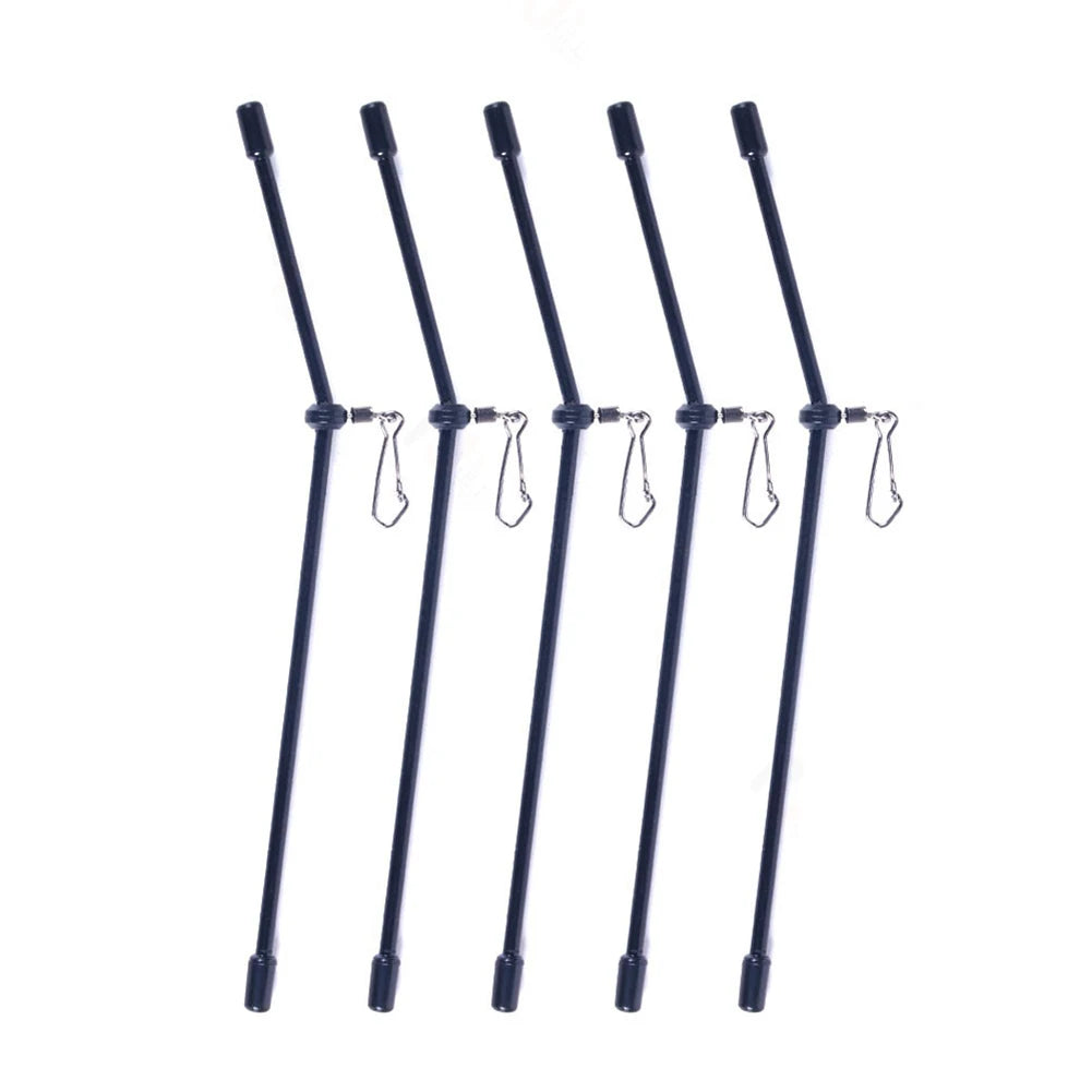 5Pcs Fishing Anti-Tangle Feeder Boom Spacer With Snaps Balance Connector Tackle Rolling Swivel Snaps Balance Connector