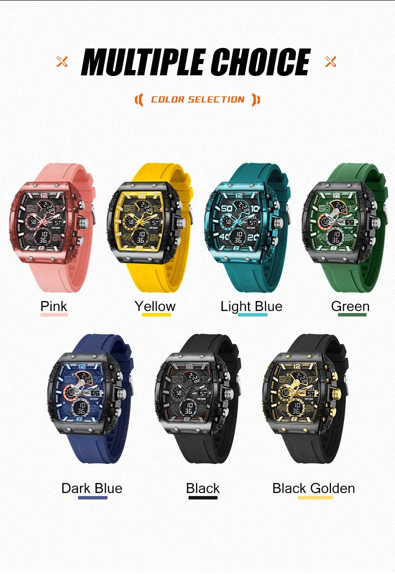 SMAEL 8109 Digital Watch Men Outdoor Sport 5ATM Waterproof LCD Electronic Male Quartz Watches for Men's Chronograph Wristwatch