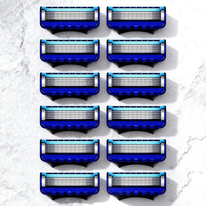 Manual Shaving For Men Replace Head Five Layer Blade Eight Comfortable Shaving Blades The Latest Blue No Skin Damage Uncharged