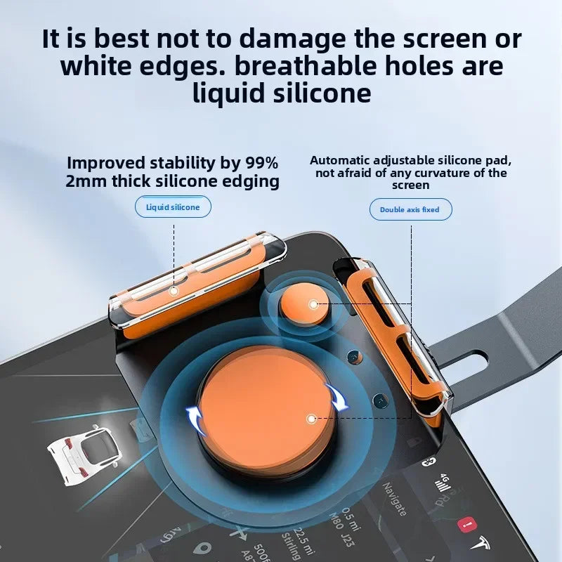 Aluminum Alloy Car Phone Holder Bracket Adjustable Multi-Angle Clasp Style Accessory for Arc Screen Mobile Phone Universal Mount