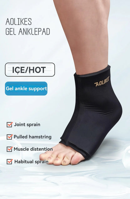 AOLIKES 1PCS Hot and Cold Relief Gel Knee Sleeve,Heat or Ice Therapy for Knee Relief,Contoured Hydrogel Design for Comfort