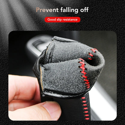 Carbon Fiber Car Leather Handbrake Cover Protective Sleeve Hand Brake Protection Car Interior Accessories