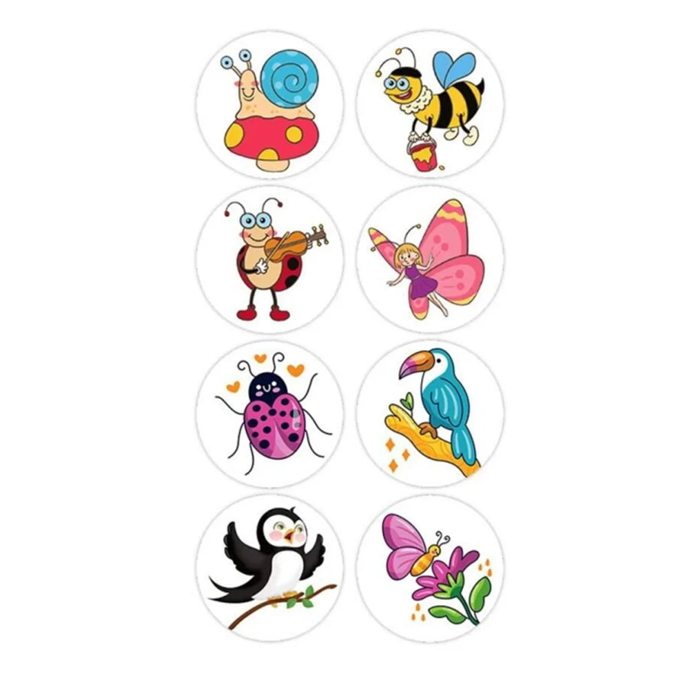 100-500pcs Cartoon Animal Stickers Teacher Reward Stickers for Kids, Party Decoration Sticker for School Classroom Home