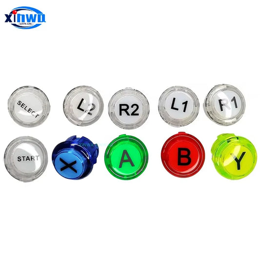 1 Set 30mm Clear Push Button A B X Y L1 L2 R1 R2 Select Start Game Controller Switch Neo Geo Arcade Console Joystick Diy Machine