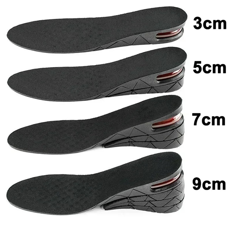 Adjustable Height Increase Insoles 3-9cm Air Shoe Cushion Insert Invisible Variable Insole for Men And Women Taller Support Pad