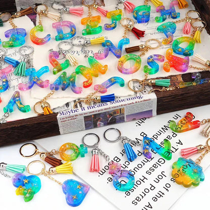 Alphabet Silicone Mold for Epoxy Resin Kit Mixed Style Letters Resin Casting Mold Set DIY Keychain Pendant Jewelry Making Tools
