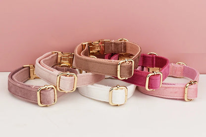 Velvet Collar Free Engrave Dog Collar Leash For Medium Big Pet Necklace Dog Accessories Dog Collars