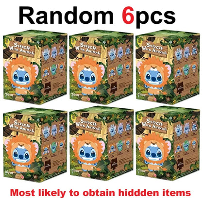 NEW Disney Stitch Wild Animal Series Blind Box Plush Dolls Pendant Cute Doll Ornament Mystery Box Surprise Toys Gifts