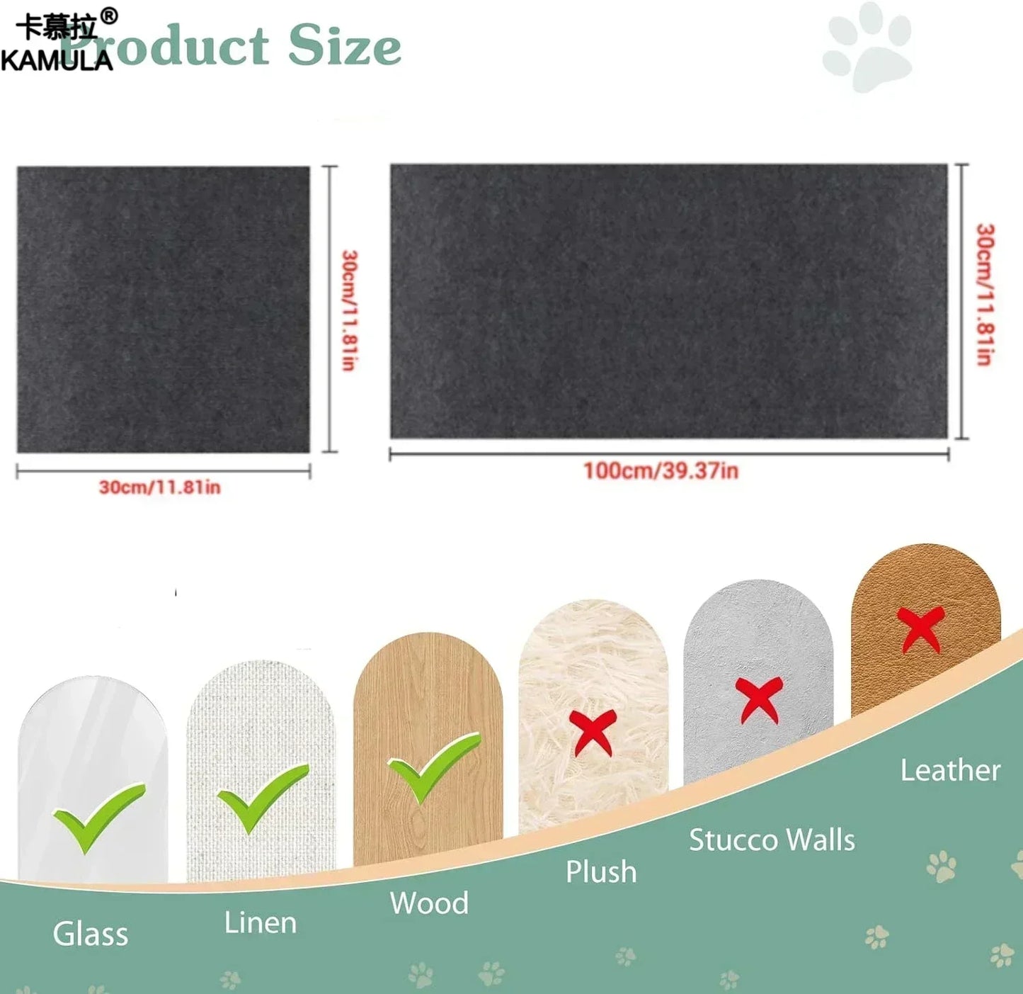 Self-Adhesive Cat Scratching Board Trimmable Cat Carpet Mat Anti Cat Scratcher Furniture Couch Corner Indoor Sofa Wall Protector