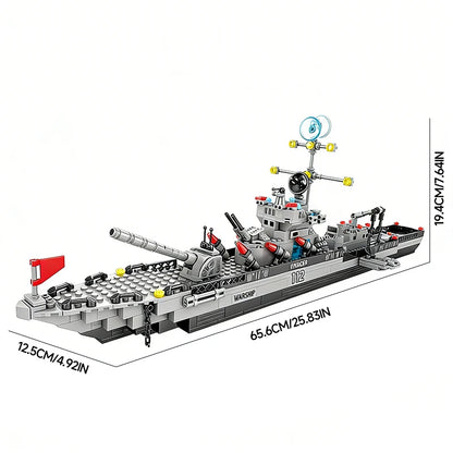 65CM Super Large Navy Warship Building Blocks Army Ship Model 6 in 1 Multi Shape Building Blocks Toy Set for Boys Toys