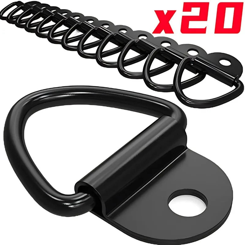 10Pcs D Rings Tie Down Anchors Ring Pull Hook Iron Lashing Ring Load Fit for For Car Truck Trailer RV Van Boat Cargo Accessories