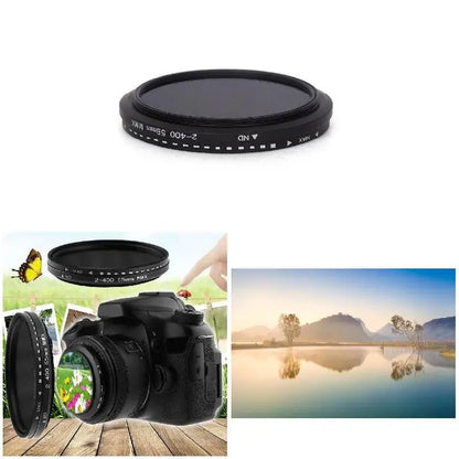 Digital SLR Camera Filter Dimmer Fader Variable ND Filter Adjust ND2 to ND400 Neutral Density for Camera Lens 37-82mm