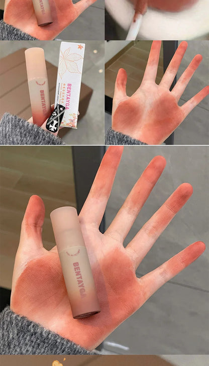 BENTAYGA Autumn Velvet Lip Mud — Matte Finish, Skin-Tone Enhancing Lip Tint, Versatile Nude Makeup, Budget-Friendly for Students