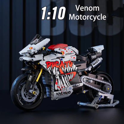 Technical V4 Motorcycle Building Blocks Set Famous Super Motorbike Model Kit Racing Bricks Teens Assembled Toys Gifts For Boys