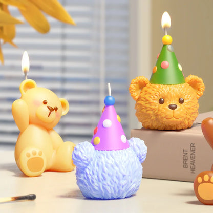 3D Cute Bear Resin Mold for Candle Soap Making Silicone Fondant Chocolate Candy Molds for Cake Decor DIY Art Crafts Gifts Mould