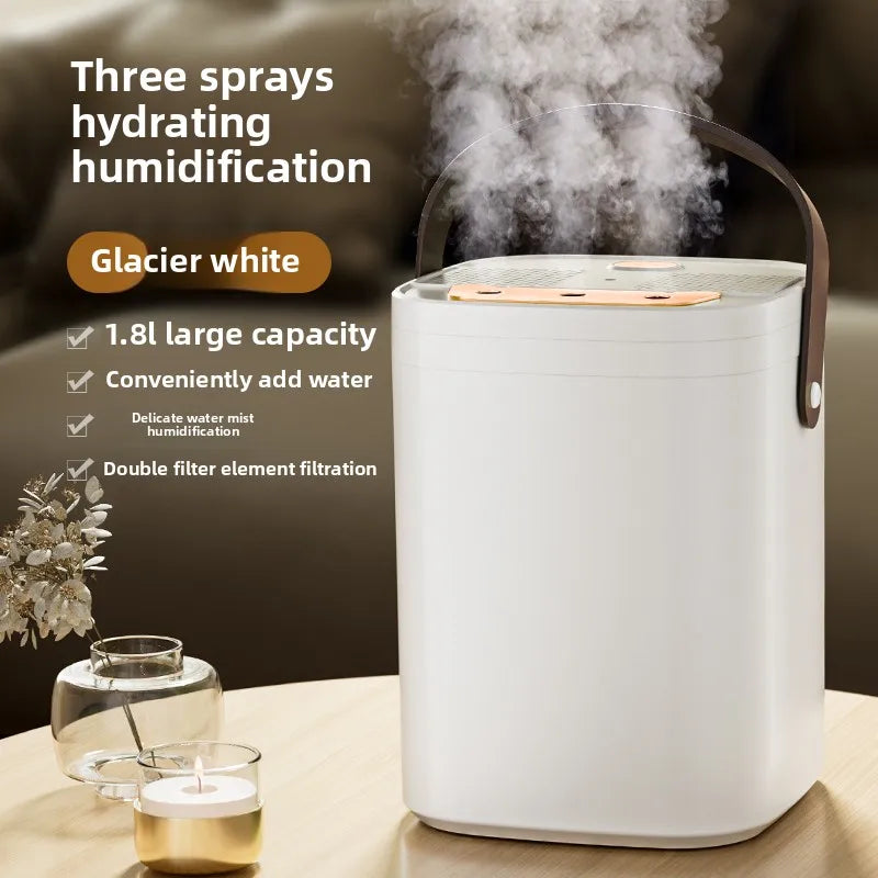 1 set of three nozzle night light humidifier 1.8L large capacity double filter aromatherapy machine mute bedroom car mounted spr