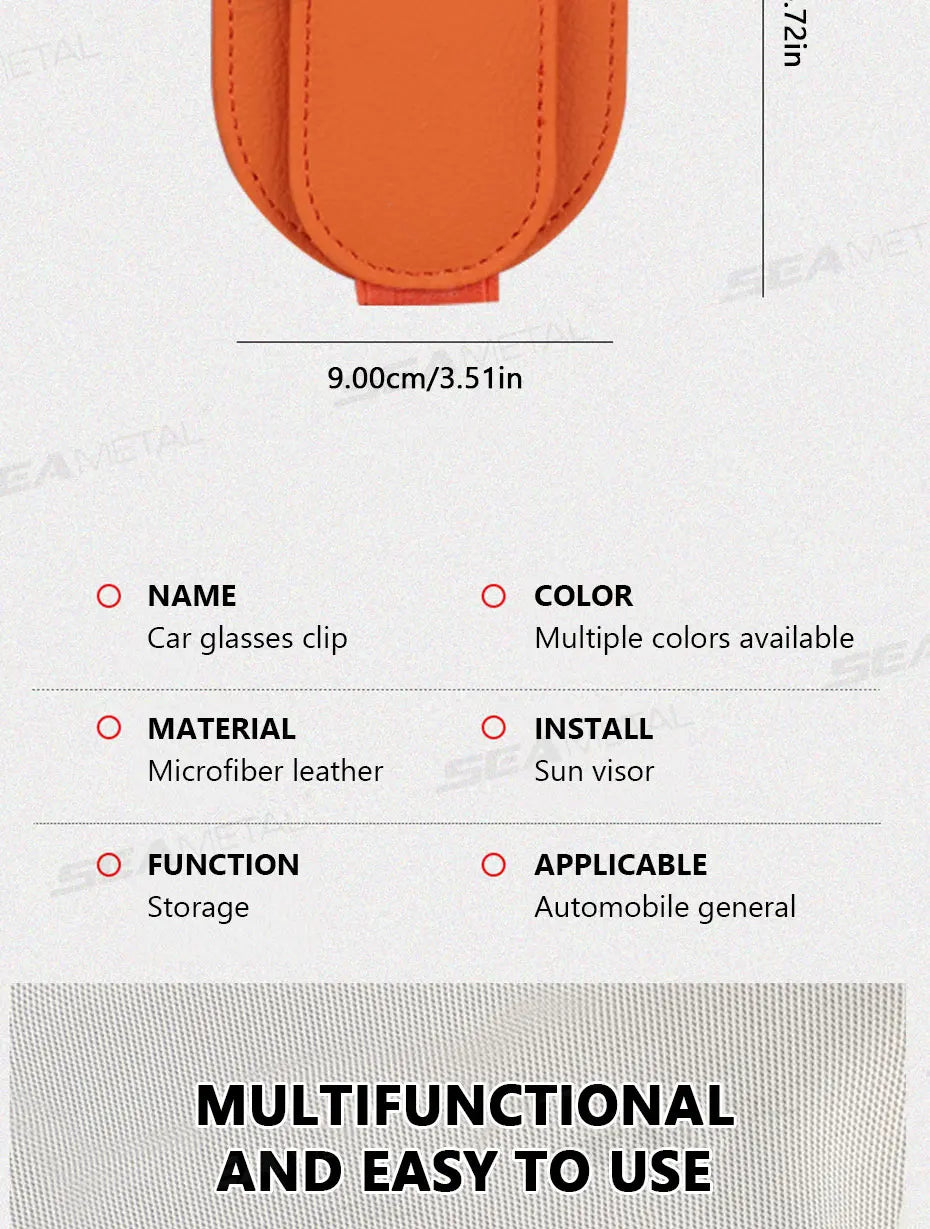 Car Sun Visor Glasses Holder Magnetic Eyeglasses Hanger Clip Luxury Leatherette Car Sunglasses Holder Mount Universal