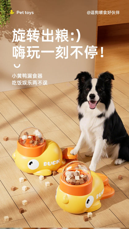 Automatic Pet Feeder - Cartoon Duck Design Dog Food Dispenser, Snack Trainer, Smart Portion Control Feeder for Cats & Dogs