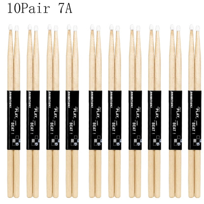 IRIN 1/5/10 Pairs 5A/7A Premium Maple Drumsticks Mallets Ideal for All Ages Durable Practice Drum Sticks for Jazz and Percussion