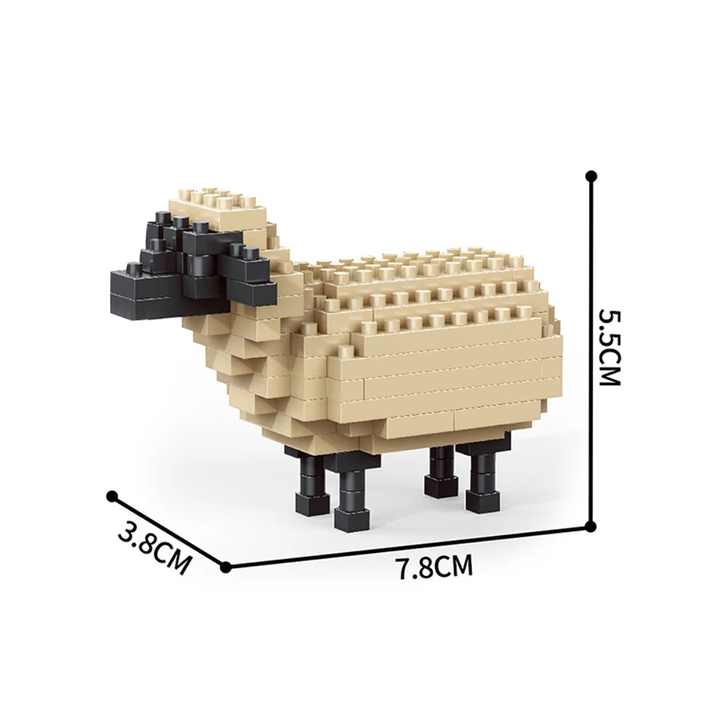 KNEW BUILT Alpacas Elk Giraffes Tiny Animals Micro Mini Building Blocks Toy-Easy Assembly,Educational Gift for Kids' DIY Decor