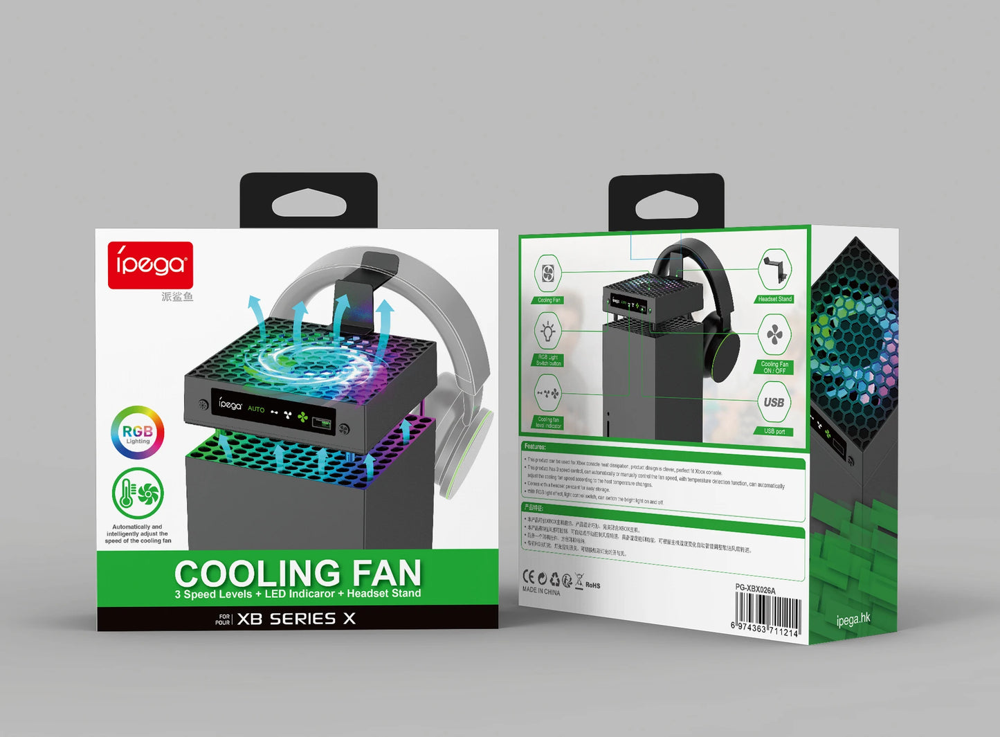 IPEGA Cooling Fan for Xbox Series X with Automatic Fan Speed Adjustable by Temperature, High Performance Cooling, Low Noise