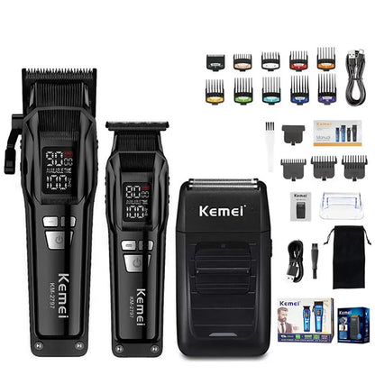 Kemei Professional Electric Hair Clipper Kit Rechargeable Hair Trimmer Shaver For Men USB Charging Beard Razor KM-2797 KM-1102
