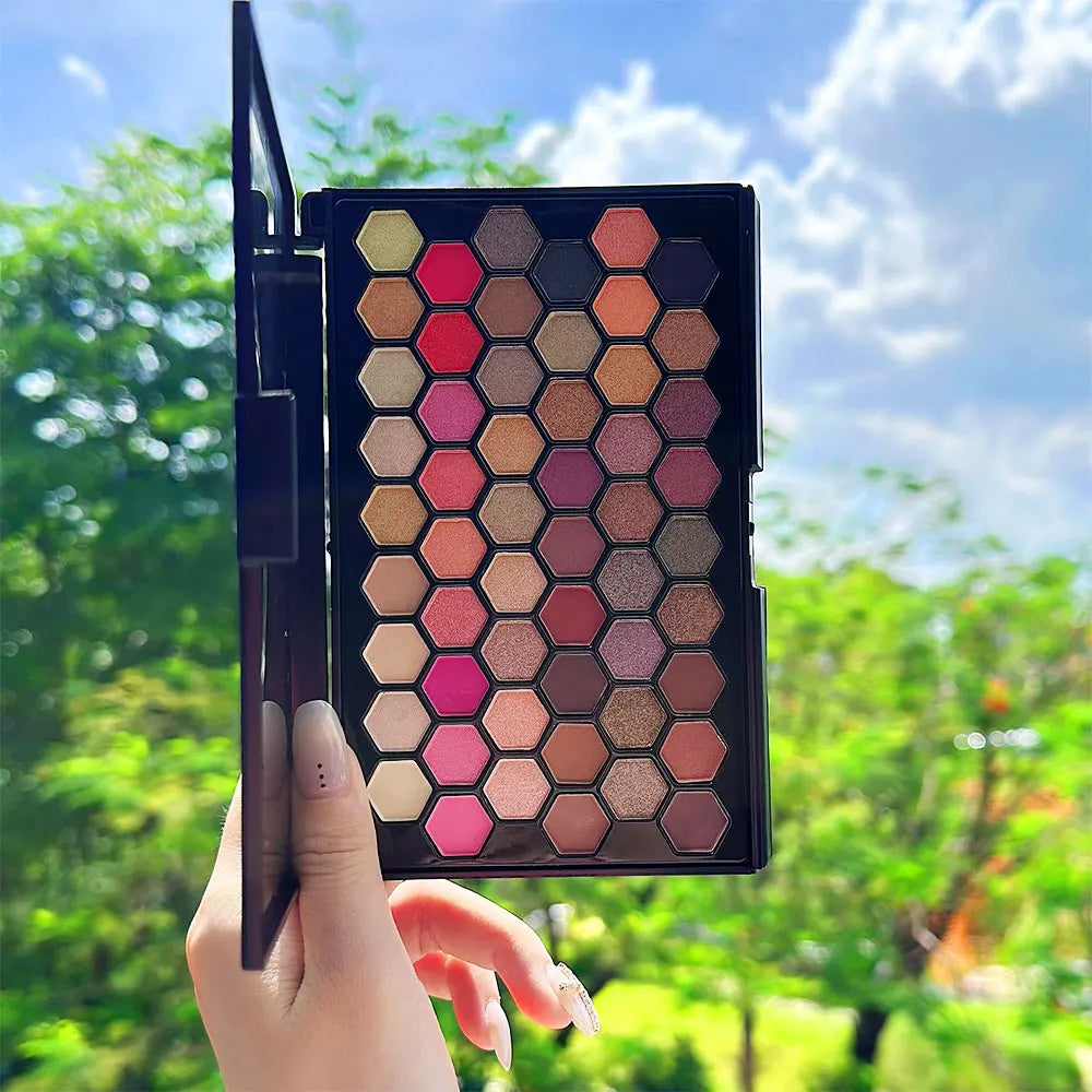 POPFEEL 54-Color Eyeshadow Palette - Versatile Earth Tones & Vibrant Rainbow Shades in One Compact - Create Endless Makeup Looks
