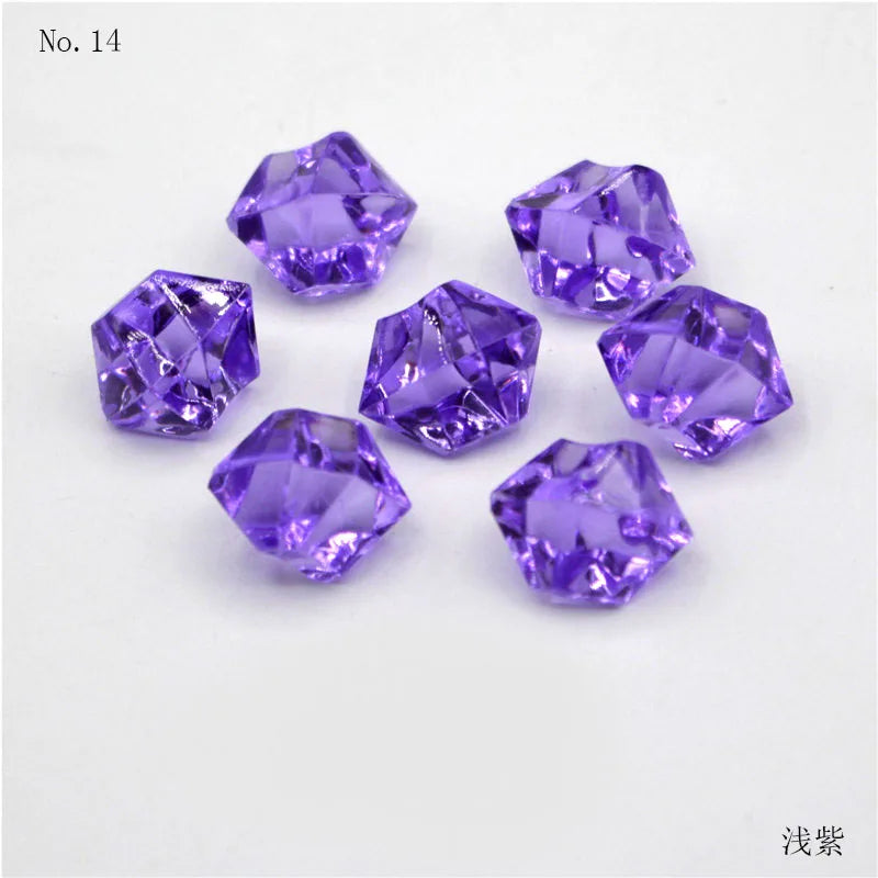 100PCS Plastic Gems Ice Grains Colorful Stones Children Jewels Acrylic Jewels Ice Counter Crystal Diamonds DIY Crafts Beads Toy