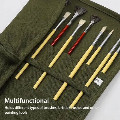 Painting Brushes Canvas Storage Bag,  Slots Watercolour and Gouache Brushes Calligraphy Brushes Storage Bag, Roll up Pen Bag