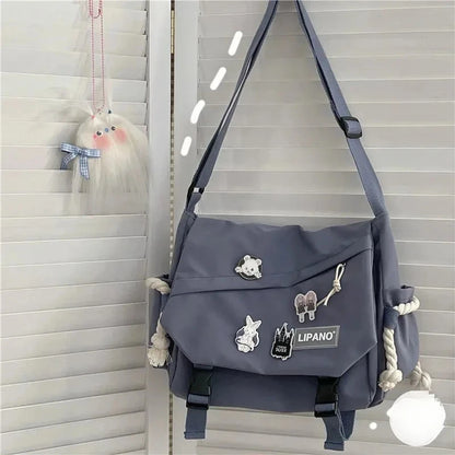 Vintage Postman Bag Versatile Handsome Work Style Art Shoulder Bag for Men and Women Crossbody Bag