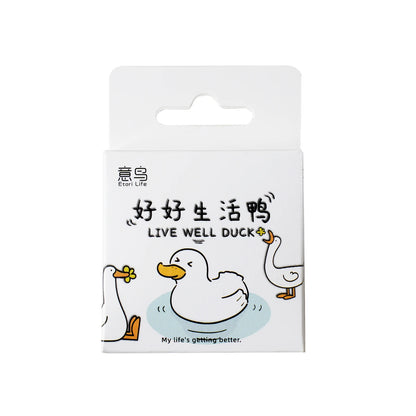 Etori Life46pcs/pack Good Life Duck Album decorative stickers Self-adhesive stickers for DIY student stationery notebook diary