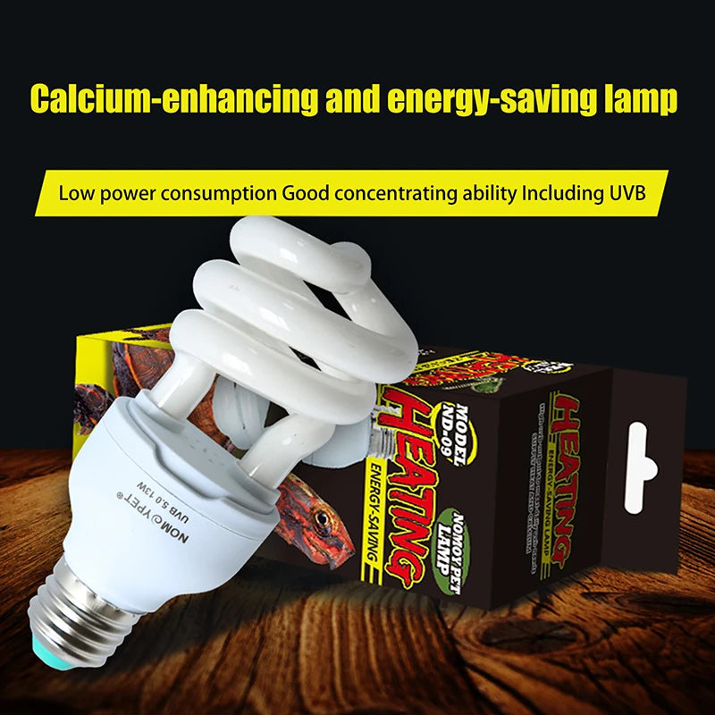 1 Piece 13/26W UV Rays Energy Saving Terrarium Basking Light 5.0 10.0 UVB Reptile Lamp Turtle Lizard Snake Reptiles Heating Lamp