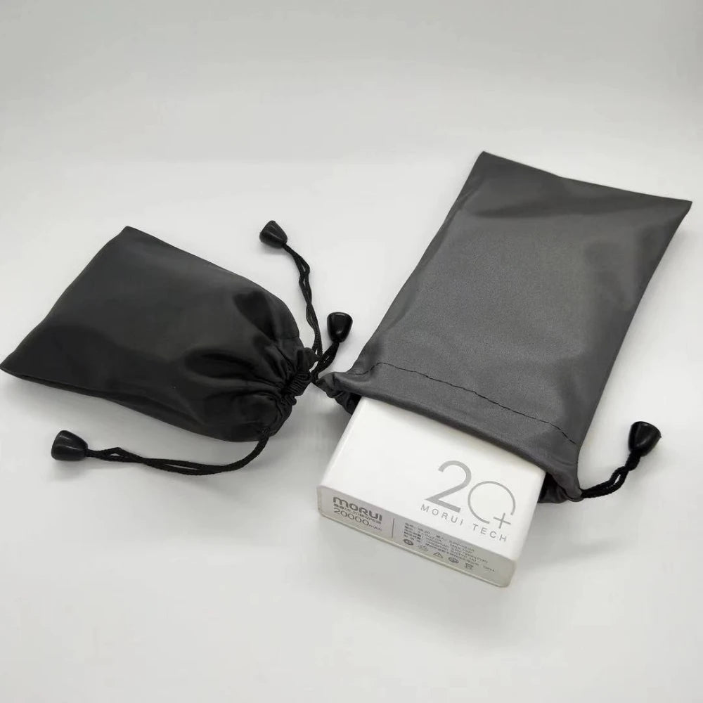 Oxford Waterproof  Dustproof Drawstring Bag Black Polyester Bag Headset Data Cable Pouch Drawst  Sporting Goods Pouch Organizer