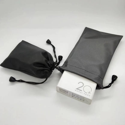 Oxford Waterproof  Dustproof Drawstring Bag Black Polyester Bag Headset Data Cable Pouch Drawst  Sporting Goods Pouch Organizer