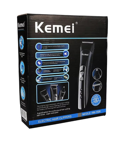 Kemei KM-1506 3 in 1 Electric Hair Clipper USB Charging Shaver Rechargeable Nose Hair Trimmer Professional Shaving Machine