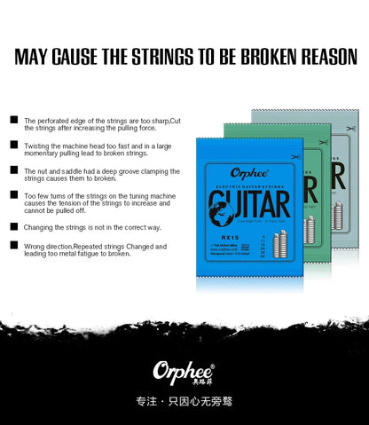 Orphee 1/5/10 Pcs Electric Guitar Strings Set RX Series Hexagonal Carbon Steel 6 String for Electric Guitar Accessories&Parts