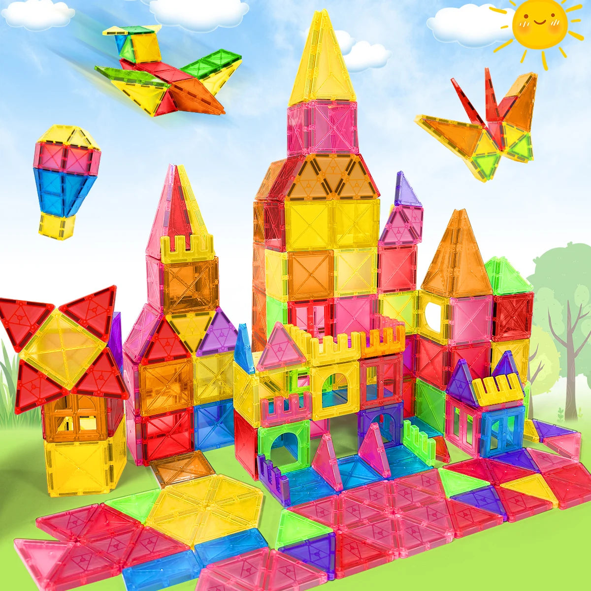 40/64/100PCS Magnetic Building Blocks Montessori  Educational Constructor Toys Set For Kids Game For Boys Girl Gifts