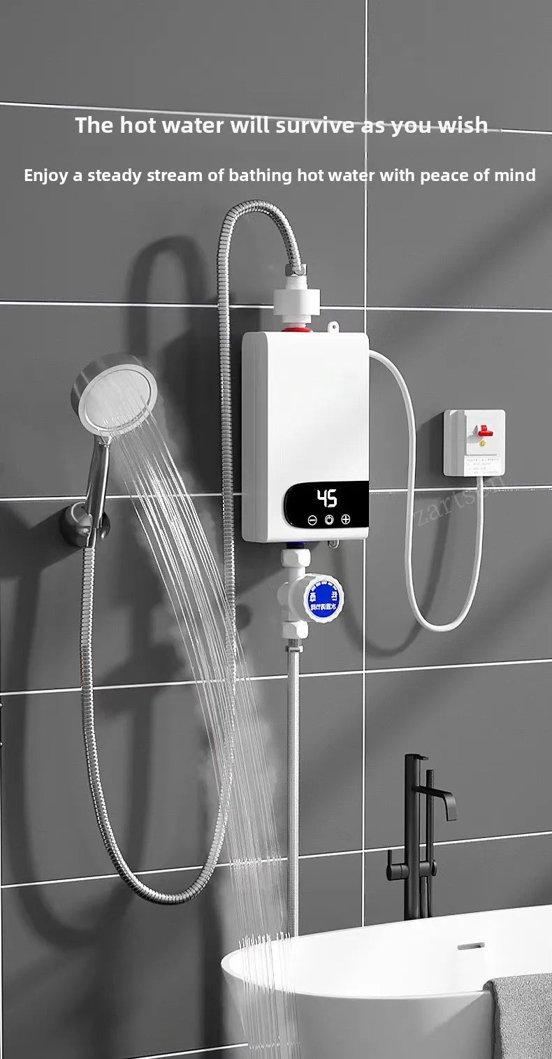 5500W Newest Water Heater Instant Water Heater Tankless Instantaneous Faucet Tap Kitchen Hot Water Crane LED Digital