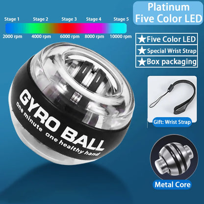 Wrist Power Hand Ball Auto-Start Grip Ball Strengthener Gyroscopic Arm Gyro Hand Ball Home Fitness Forearm Exerciser