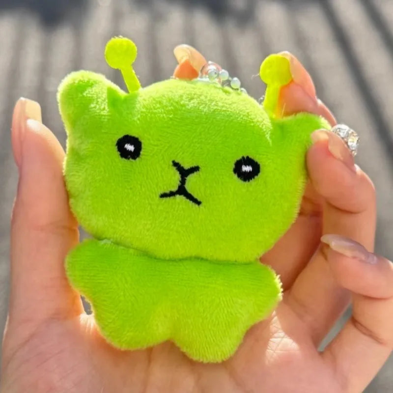 Cute Alien Cat Plush Pendant Super Soft Plushie Dolls Keychain Kawaii Mini Toy Backpack Pendant Lovely Bag Decor Christmas Gift