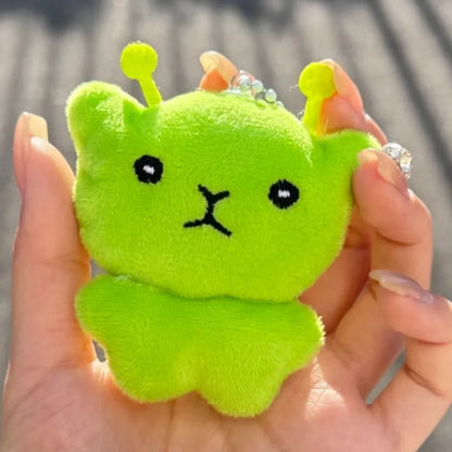 Cute Alien Cat Plush Pendant Super Soft Plushie Dolls Keychain Kawaii Mini Toy Backpack Pendant Lovely Bag Decor Christmas Gift