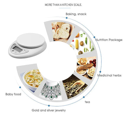 5kg/1g LED Electronic Scales Food Coffee Balance Measuring Weight Portable Digital Baking Scale Kitchen Accessories Tools
