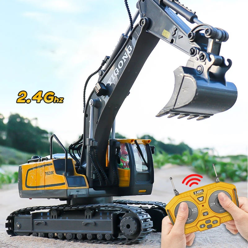 1:20 RC Excavator Dumper Car 2.4G Remote Control Engineering Vehicle Crawler Truck Bulldozer Toys for Boys Kids Birthday Gifts