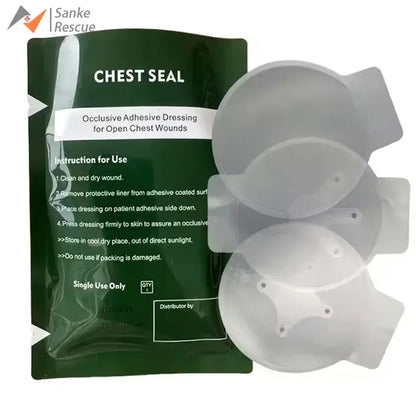 Chest Seal Life-Saving Wound Care for Emergency or Tactical Situations Advanced Adhesive Sterile Transparent Lightweight Vent