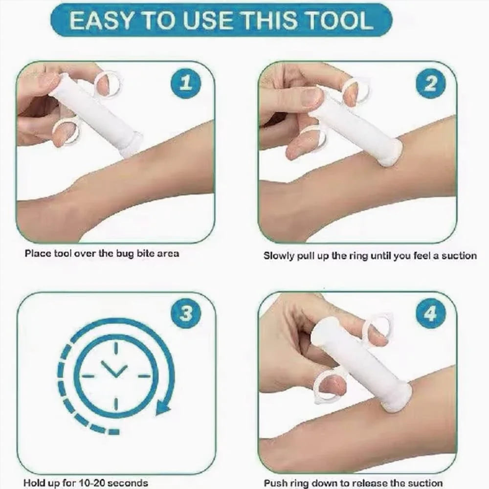 Bug Bite Suction Tool, Venom Extractor Itch Relief, Natural Reduce Itch & Swell, Bite & Sting First Aid for Outdoor Hiking, Back