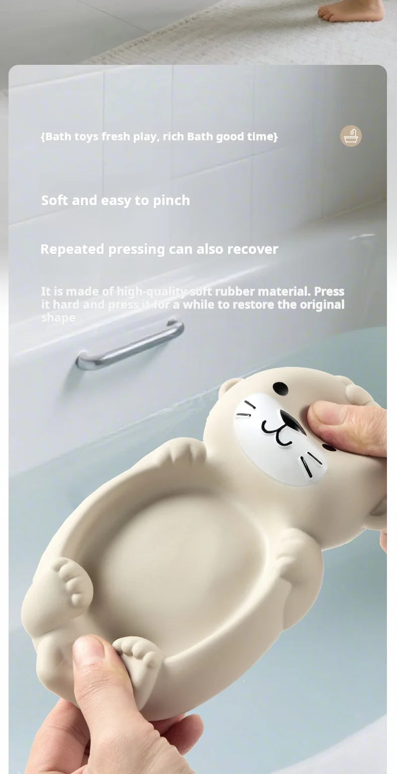 Baby Bath Toys Floating Animal Otter Hippo Seal Kid Bathroom Shower Basketball Hoop Game Children Swimming Pool Water Play Gift