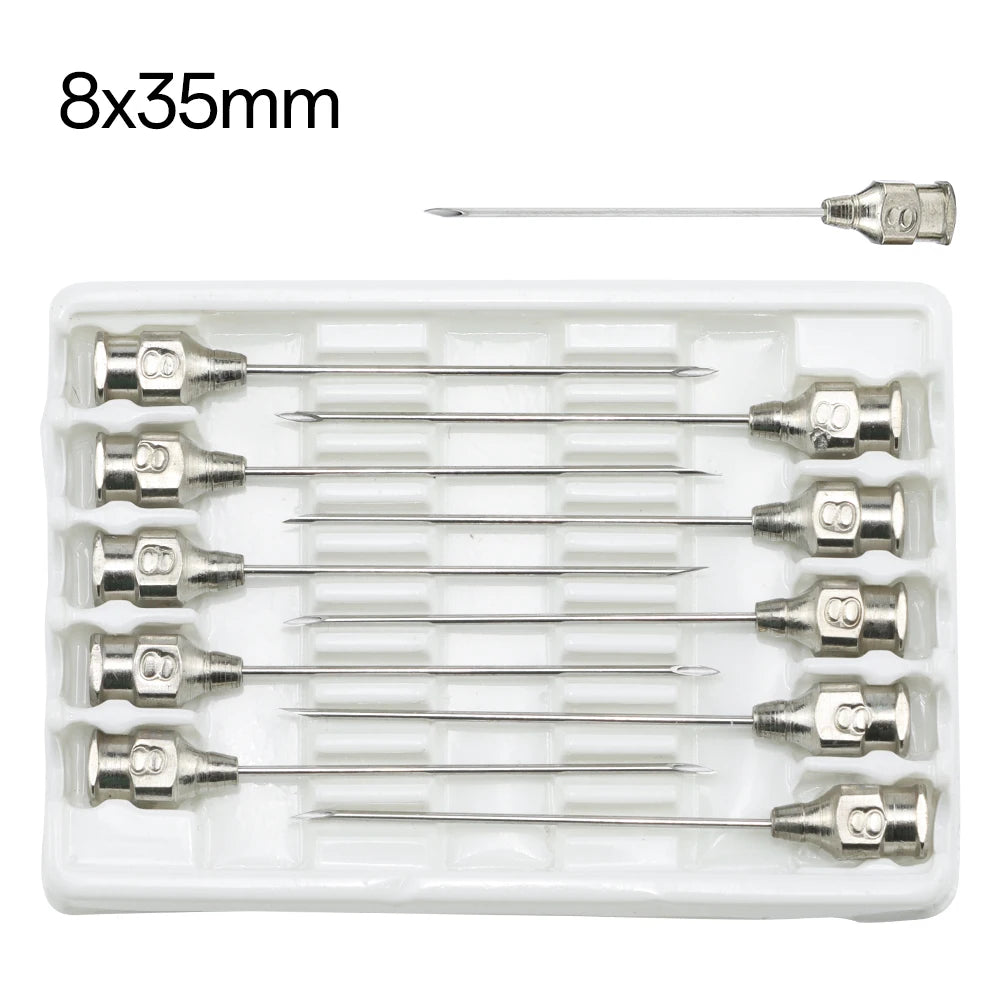 10pcs Stainless steel veterinary needles Syringe Dispensing Needle For Farm,Fluid Supplement,Livestock, Poultry,Glue Dispensing