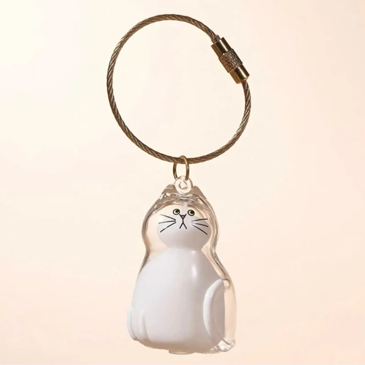 Transparent Cute Cat Keepsake Keychain Lovely Dog/Cat Shape Pet Hair Memorial Bottle With Key Ring for Pet Lovers DIY Souvenirs