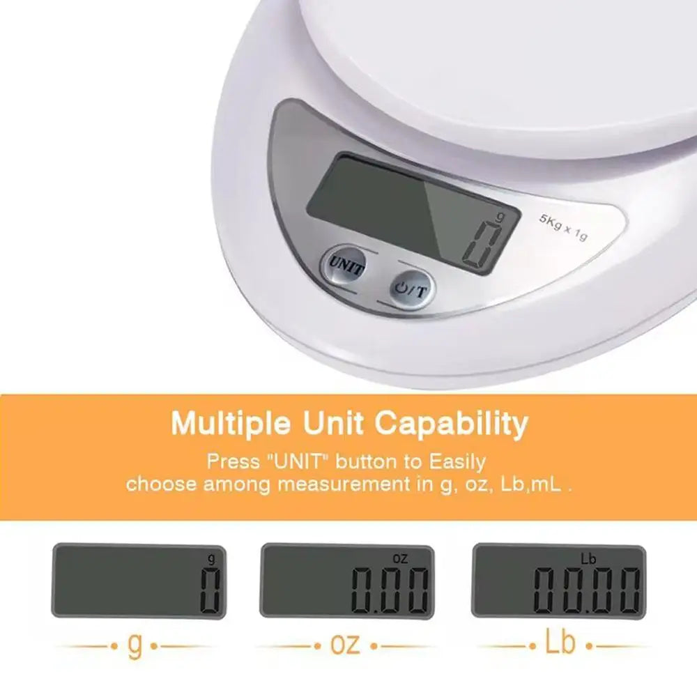 5kg/1g LED Electronic Scales Food Coffee Balance Measuring Weight Portable Digital Baking Scale Kitchen Accessories Tools